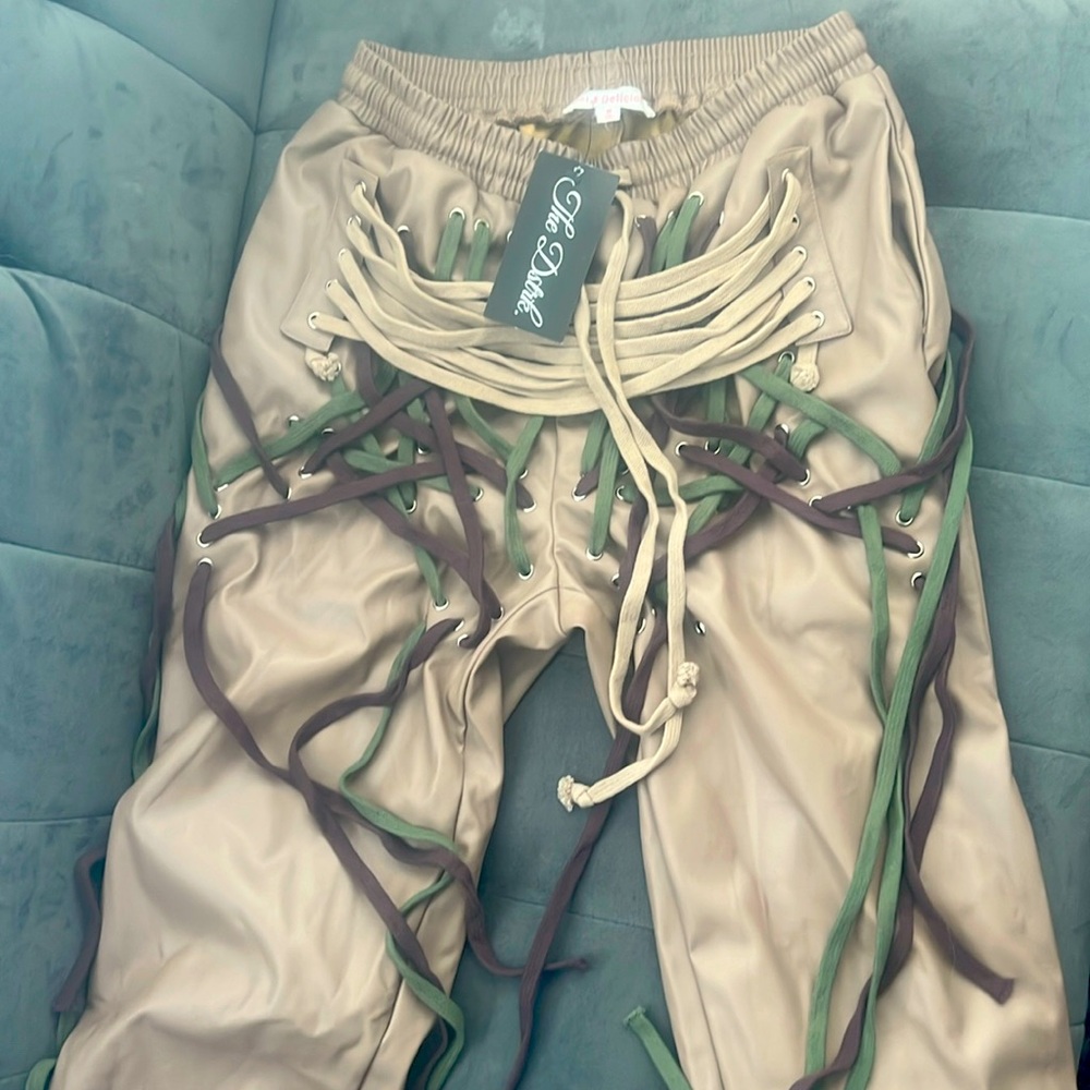 Hot&delicious leather joggers